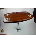 Varnished Oak Table Top 600*380mm With 4 Cup Holders Caravan RV Marine Boat - $264.87 CAD+