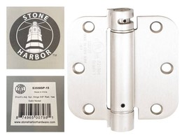 S.H.H Adjustable Spring Hinge, 3-1/2&#39;&#39;, 5/8&quot; Radius Corner, Satin Nickel - $10.88