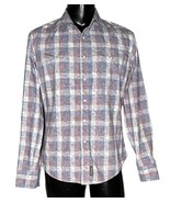 Wrangler Retro Shirt Mens M Western Cowboy Paisley Check Pearl Snap Cotton - $21.77