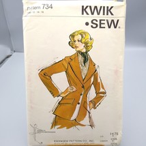 Vintage Sewing PATTERN Kwik Sew 734, Ladies 1970s Classic Blazer, Size 1... - $28.06