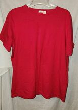 Womens Caslon Red Short Sleeve 1X Pull Over Shirt Top Cotton Spandex 95/... - $9.99