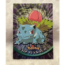 Vintage Pokemon TV Animation Series Card #02 Ivysaur Holo-Black Topps-(1999) - £8.84 GBP