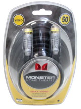NEW Monster Cable Home Theater Coax Video Basic Cable 50ft Black - £14.42 GBP