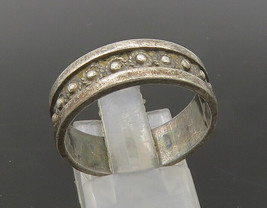 MEXICO 925 Silver - Vintage Dark Tone Floral Pattern Band Ring Sz 9.5 - ... - $37.97