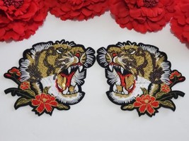 2pc/set, Tiger head patches, Fashion patches, Iron on Embroidered patches  - £9.46 GBP