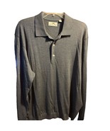 Alister McKenzie Men&#39;s Large Green Long Sleeve 1/4 Button Merino Wool Sw... - $29.70