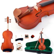 4/4 Maple Natural Violin Fiddle + Case+ Bow+ Shoulder Rest +Tuner+ Rosin - $161.49