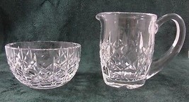 Waterford Clear Crystal Lismore Creamer &amp; Open Sugar Bowl Set Signed - £46.54 GBP