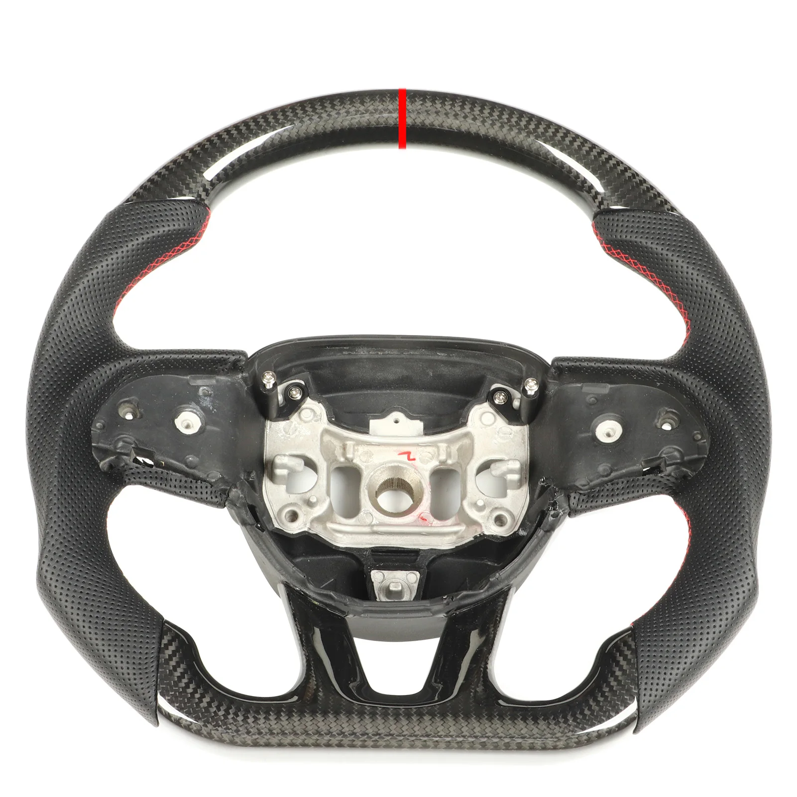 Dry Carbon Fiber Steering Wheel Perforated Leather Replacement for Dodge HELLC - £298.56 GBP