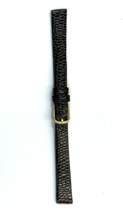 Speidel Express 10mm Black Lizard Grain Leather Watch Band With Gold-ton... - $15.48