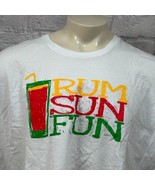 Rum Sun Fun Drink Alcohol Humor Men&#39;s T-Shirt White 3XL Cocktails Live A... - £19.75 GBP
