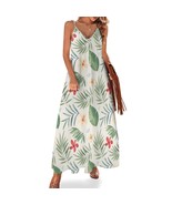 Mondxflaur Floral Tropical Summer Dresses for Women V-neck Sleeveless Lo... - $45.26 CAD