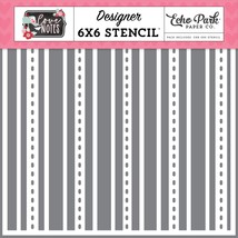 Echo Park Stencil 6&quot;X6&quot;-Smitten Stripes, Love Notes - $23.35