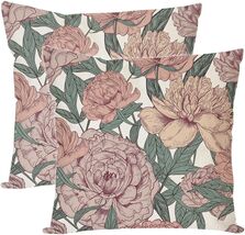 Set of 2 Pandicorn Vintage Floral Throw Pillow Covers Case 18x18 in Peon... - $17.63