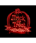 Halloween Trick or Treat LED Pumpkin Sign Jack o&#39; Lantern Custom Made - $23.71