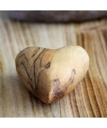 Large Olive Wood Hearts, Wooden carved Hearts, 3D Heart Shape Hand Carve... - £23.73 GBP