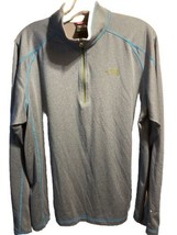 The North Face Mens L Grey Blue LS 1/4 Zip Pullover Polyester Lightweigh... - £31.37 GBP