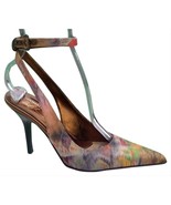 Donald Pliner Hand Painted Leather Shoe Pump New Exotic Ankle Strap $400... - $160.00