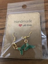 Whale or Mermaid Tail Fashionable Earrings Gold Hypoallergenic Hook Earring - $14.20