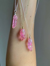 Rose Aura Quartz Dainty Pink Quartz Crystal Necklace / Heart Chakra / Universal  - £20.13 GBP