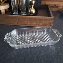 Vintage Clear Glass Butter Dish Handles Bubble Bottom - £9.09 GBP