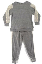 Flora Nikrooz Womens 2 Piece Pajamas Size Xl Heather Gray Long Sleeve Loungewear - £7.84 GBP