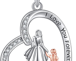 Mother Daughter Necklace Sterling Silver Love You Forever to My Daughter... - £44.05 GBP