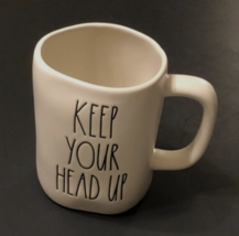 $15 Rae Dunn Artisan Magenta Retired White Keep Head Up Stoneware Coffee... - $10.47