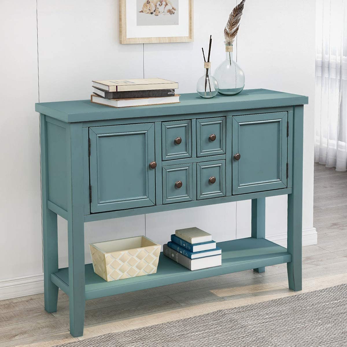 Primary image for Merax Console Sofa Table Sideboard With Storage Drawers Cabinets And, Blue