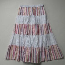NWT J.Crew Tiered Midi in Pink Sorbet Stripe Cotton A-line Skirt S $118 - £48.15 GBP
