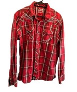 Wrangler Rock 47 Western Tribal Shirt Men&#39;s XL Embroidered Red Pearl Snap - $37.95