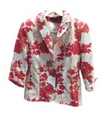 Karen Scott Blazer Womens Size 8 Red Floral Suit Jacket - £21.47 GBP