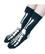 Funky SKELETON FOOT BONE (2nds:BOTH Pcs RIGHT FEET) CREW SOCKS Novelty G... - $3.77