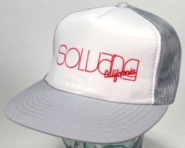 Vtg SOLVANG CALIFORNIA Hat-Mesh-Grey/White-Snapback - $18.70