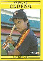 Baseball Card- Andujar Cedeno 1991 Fleer #502 - $1.25