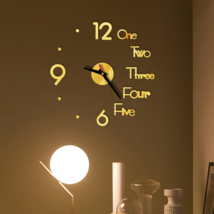 New Digital Wall Clock 3D Mirror Surface Sticker Silent Clock Home Office - £16.34 GBP