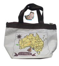 Mini Australia Map Souvenir Zipper Tote Pencil Makeup Bag NWT - $6.16