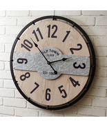 Old Town Wall Clock in Wood and Metal - 26.25 inch - £62.73 GBP