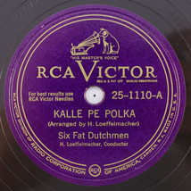 Six Fat Dutchmen - Kalle Pe Polka / Suitor&#39;s Waltz 10&quot; 78 rpm Record RCA 25-1110 - £11.22 GBP