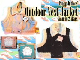 Plugg Fur-lined Vest Outdoor Jacket Wear it 2 Ways Plush Jacket Jrs M NW... - $39.99