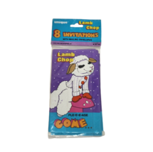 VINTAGE 1993 UNIQUE LAMB CHOP BIRTHDAY PARTY INVITATIONS W ENVELOPES NOS... - $217.01 MXN