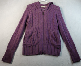 DKNY Jeans Sweater Womens Small Purple Long Sleeve Pockets Hooded Full Z... - £14.26 GBP