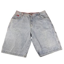 Vintage Bugle Boy Shorts Mens 38 Blue Denim Carpenter Utility Workwear 90s - $558.57 MXN