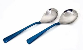 Stainless Steel Copper With Colored Hammered Handle Dinnerware Serving Spoon - £11.85 GBP