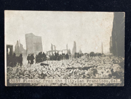 Fleeing From The City San Francisco California Earthquake Postcard RPO Cancel - $20.00