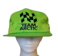 Vtg Arctic Cat Hat Snowmobile Racing Snap Back Green Nylon Cap Brow Flap... - £135.66 GBP