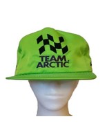 Vtg Arctic Cat Hat Snowmobile Racing Snap Back Green Nylon Cap Brow Flap... - £122.96 GBP