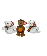 Halloweenie Beanies Ty Beanie Babies Bear Ghosts Halloween Ornaments Plu... - $9.90