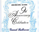 MGM Grand Hotel 9th Anniversary Menu George Burns Harry James George Lib... - $77.14