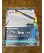 Office Depot 1-12 Dividers W/ Printable Table Of Contents - $7.80